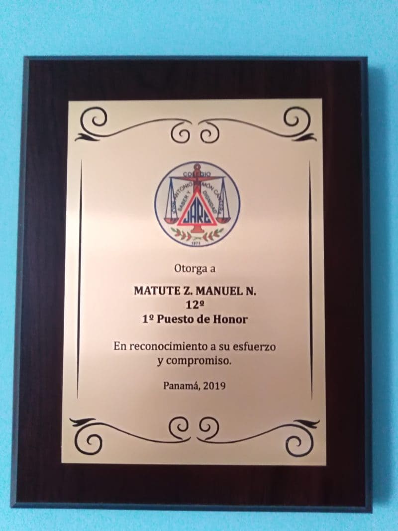 top honor plate